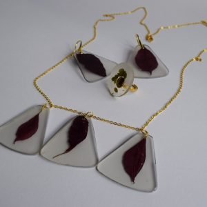 Сет „Бордо Лисја“ – епоксиден накит