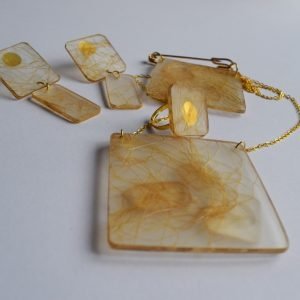 Сет „Златна Магла“ – геометриски епоксиден накит