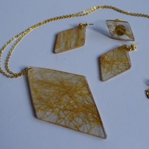 Сет „Златни Ромбови“ – епоксиден накит