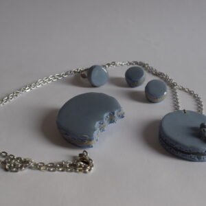 Сет „Боровнички Макарон“ – глинен накит